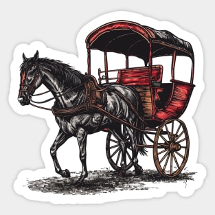 Vintage Amish Buggy Horse Drawn Carriages Buggy Wagon Sticker